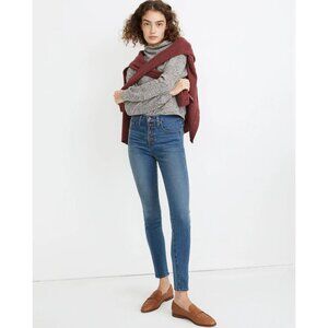 Madewell High-Rise Skinny Jeans in Dewitt Wash Button-Front Denim Edition Sz 30